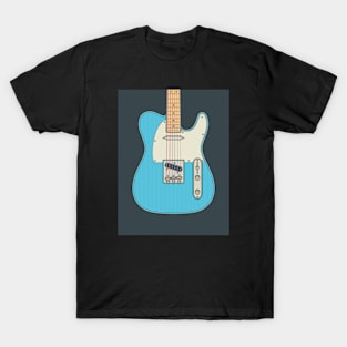 Miami Blue Telly Guitar T-Shirt